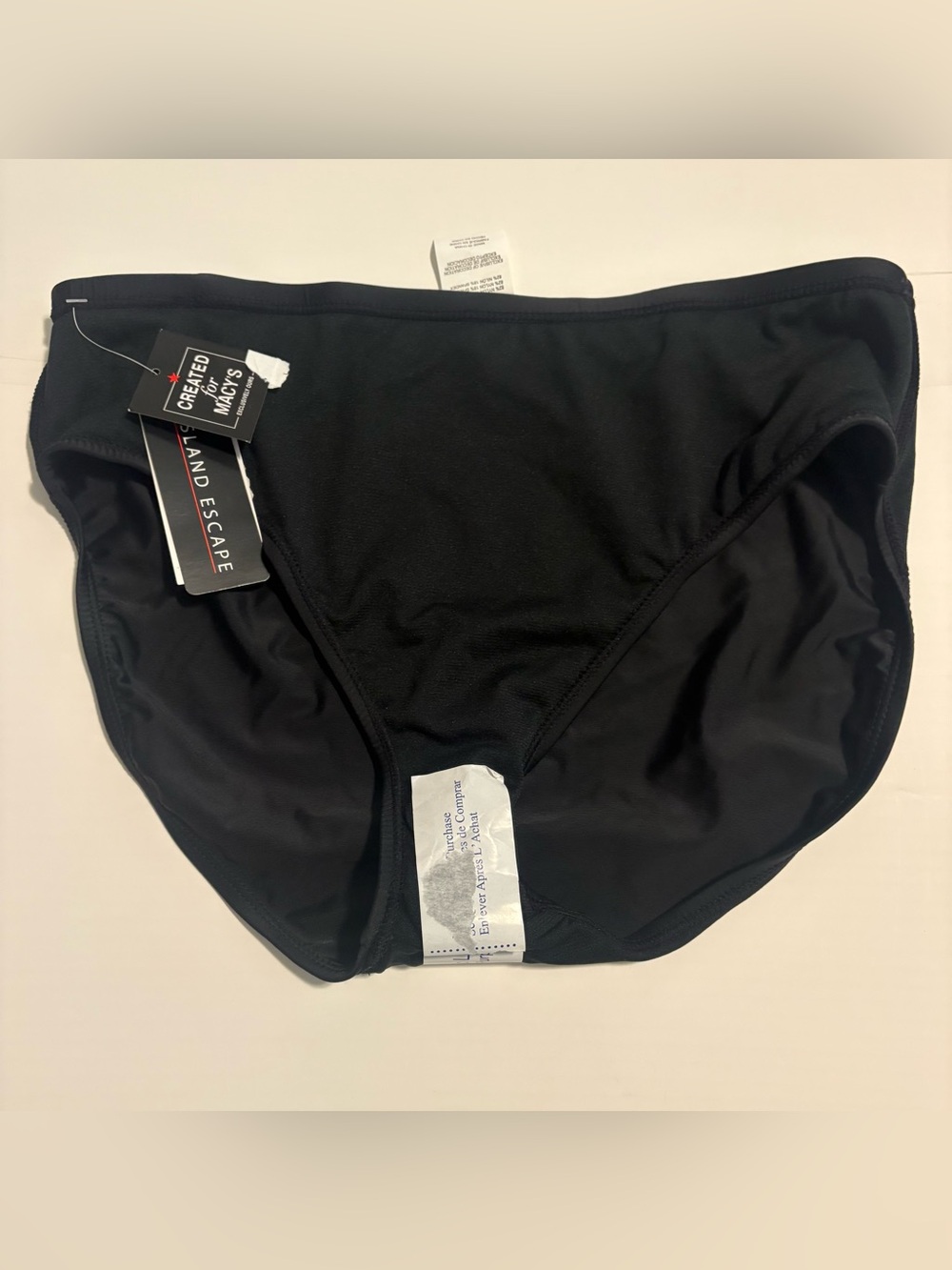 Island Escape Black Bikini Bottom Women’s Size 12 L XL Classic Swim Brief NWT - Picture 3 of 5